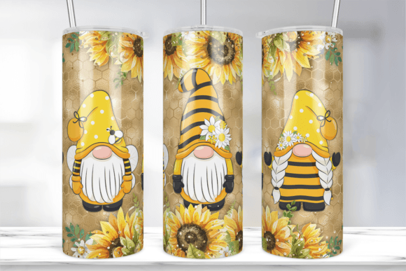 20Oz Gnome Sunflower Sublimations Design