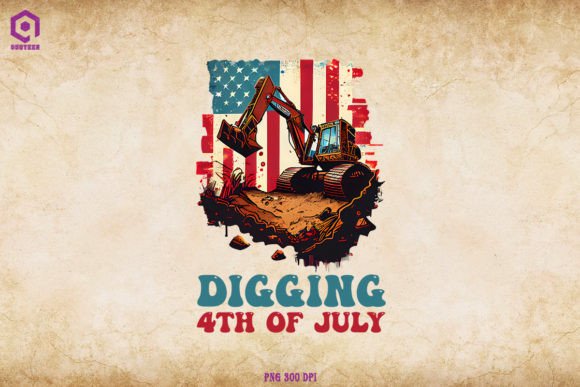 Digging 4th of July Excavator Toddler