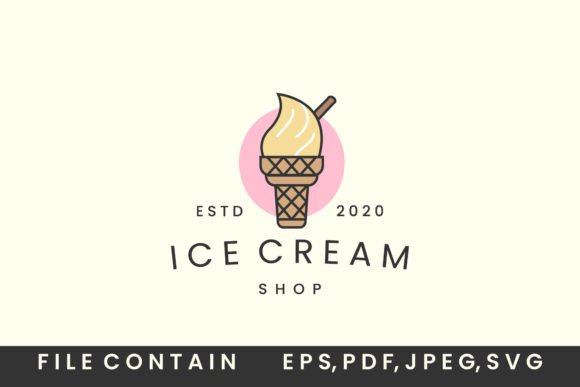Ice Cream with Flat Color and Vintage